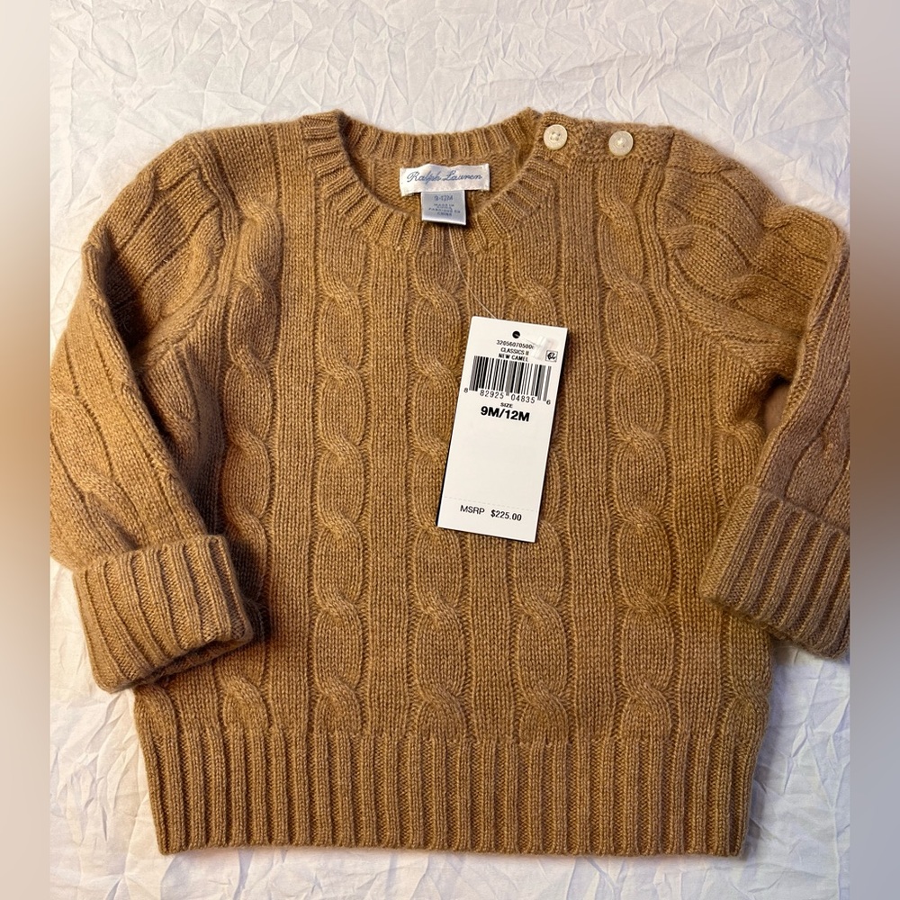 Ralph Lauren cashmere baby sweater new with tags 9-12